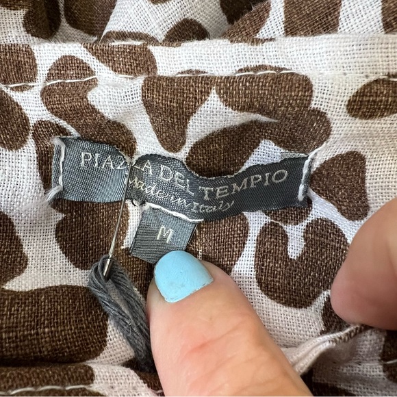 Piazza Del Tempio Anthropologie Brown Animal Print Shift Dress 100% Line… - Picture 10 of 15